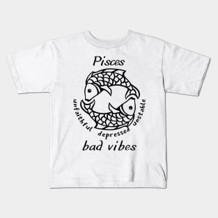 Funny Zodiac - Pisces Kids T-Shirt